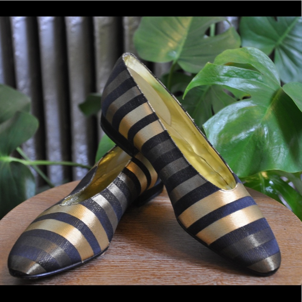 Gold and Black Demain Flats